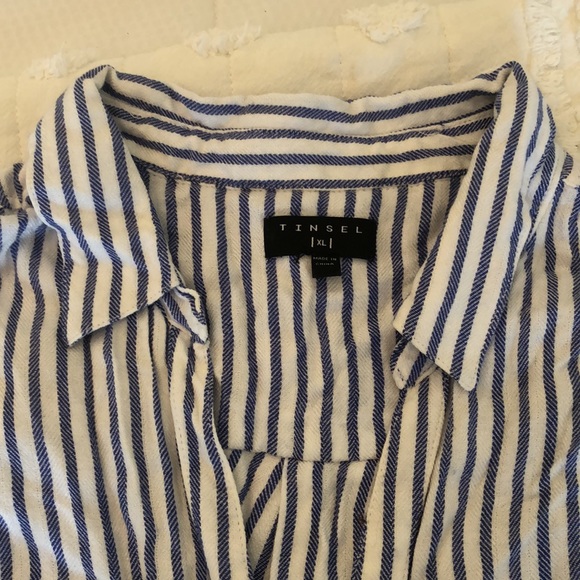 Tinsel. Size XL. Blue and white stripe. Super soft! - Picture 2 of 3